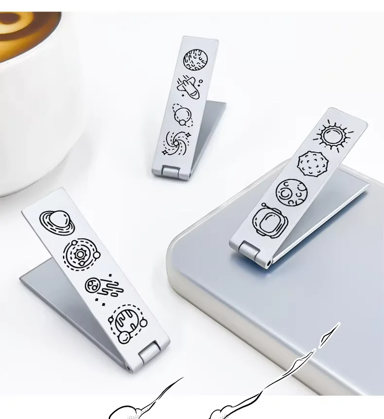 

Korean Cute Metal Folding Invisible Cartoon Phone Holder Cute And Portable Back Sticker New Desktop Universal Adhesive Support