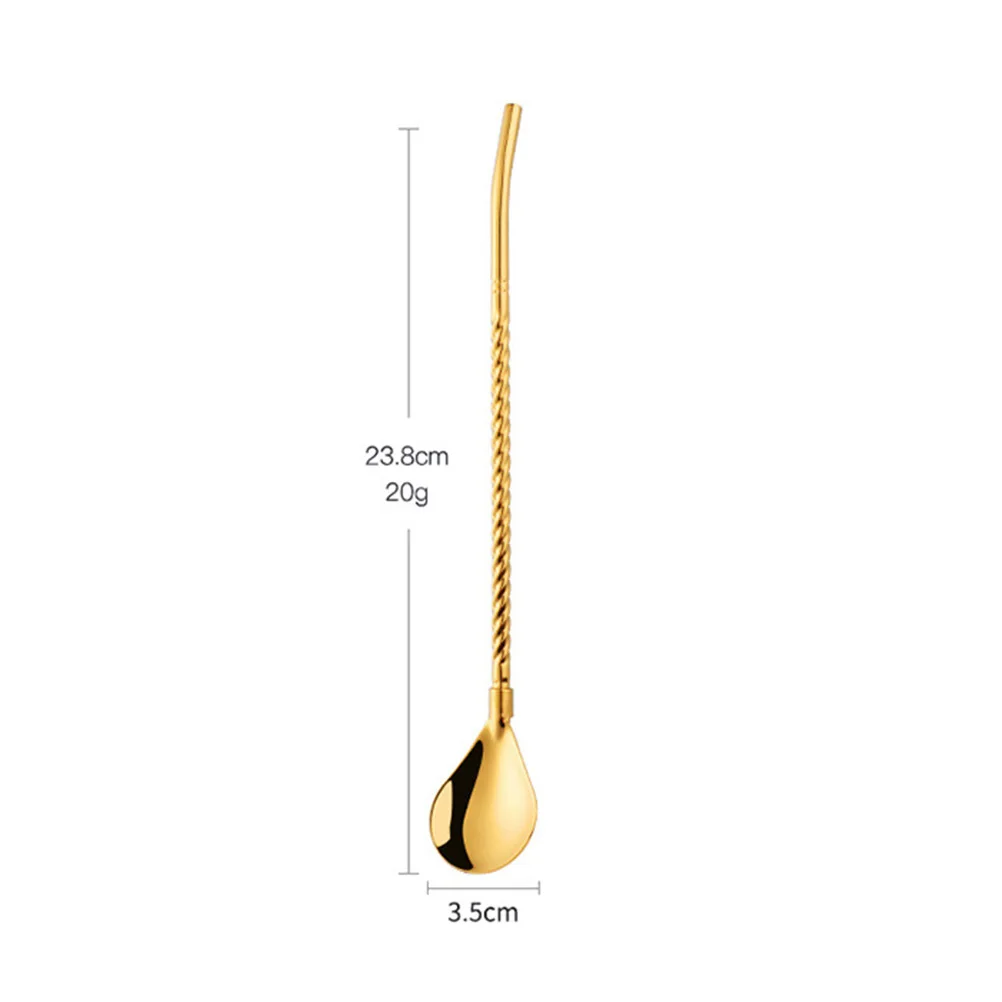 

4Pcs StainlessSteelStrawSpoon Reusable Washable CorrosionResistant RustProof Colored Drinking Spoon HollowHandle for