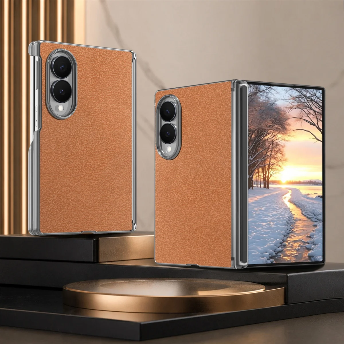 Étui de protection magnétique pour téléphone avec charnière Magsafe pour Samsung Galaxy Z Fold 8 Ultra 7 6 5 4 Fold8, en cuir, compatible avec la charge sans fil