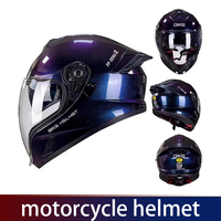 Drinking helmet, motorcycle helmet, uncovered helmet, men's and women's double mirrors, all-weather winter helmet, 3C and DOT do