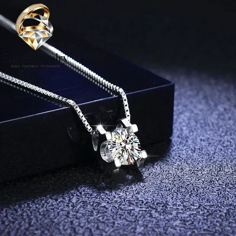 Elnar Jewelry High - End PT950 Platinum Women's Accessories - 1 Carat D Color Moissanite Cow Head Pendant, Excellent Cut, Diamon