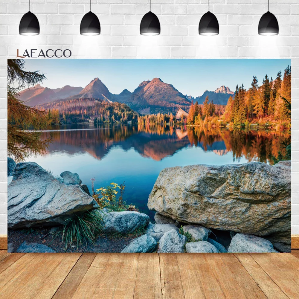 Laeacco Colorado Snow Mountains Backdrop Pine Trees Forest Landscape Outdoor Hiking Kids Adults Portrait Photography Background