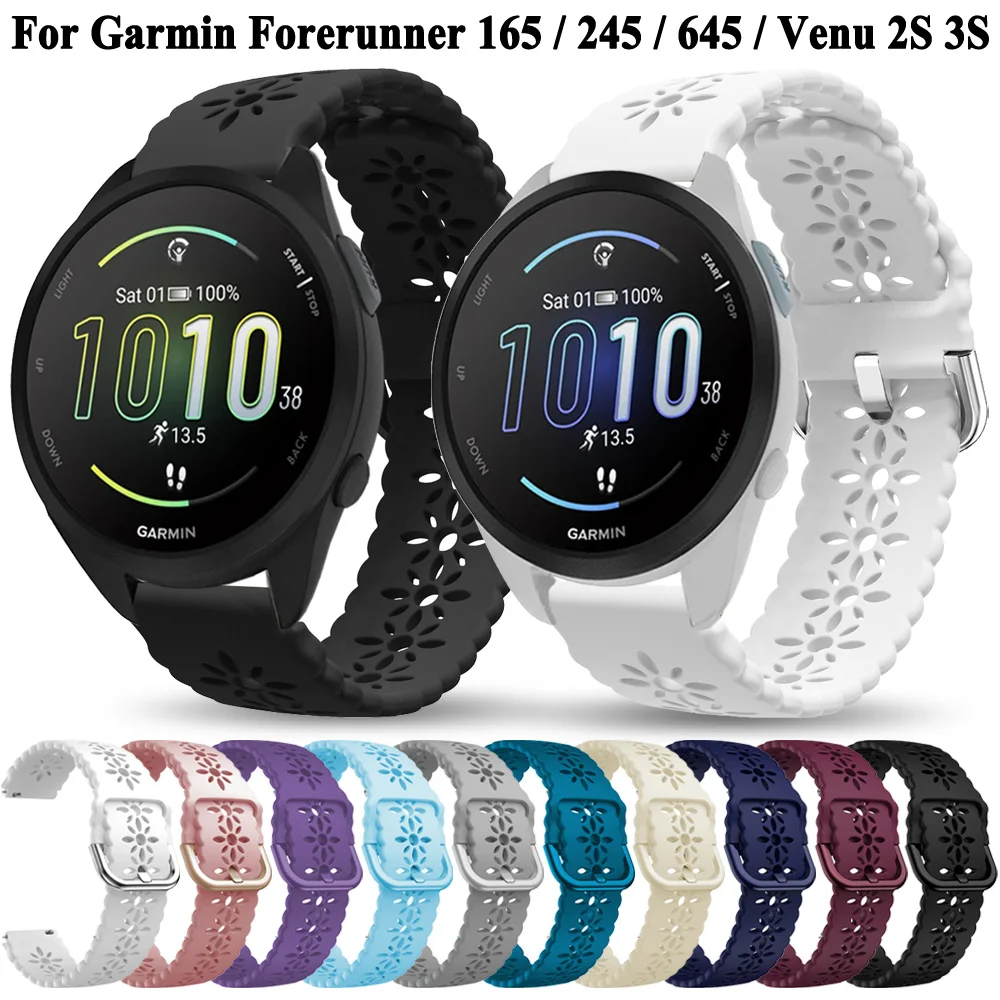 สายสายนาฬิกาสมาร์ทสำหรับ Garmin Forerunner 165 55สายรัด18มม. 20มม. สำหรับสายรัดข้อมือ Garmin vivoactive 5 3 4S venu 3S 2S