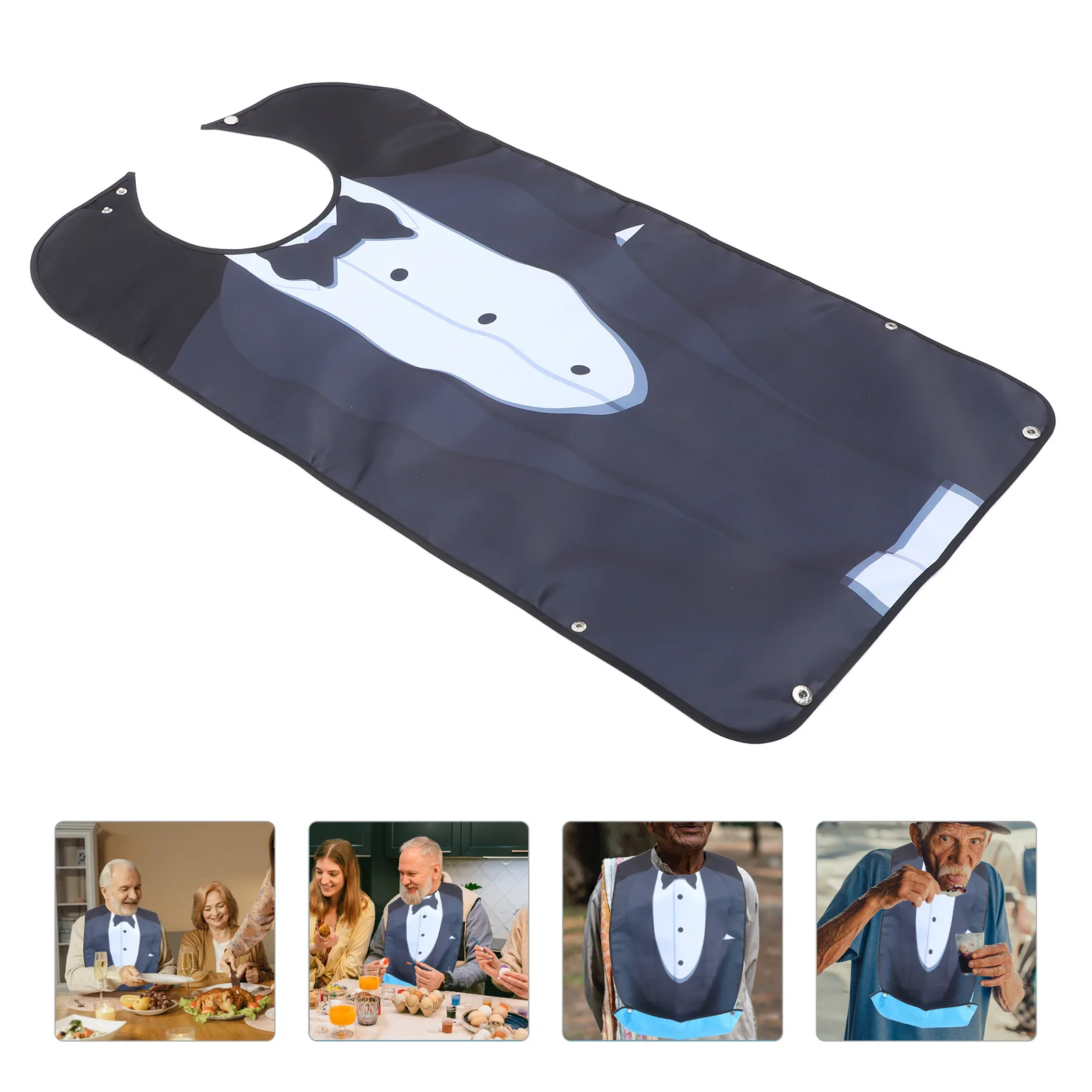 

Adult Eating Bib Waterproof Reusable Adjustable Senior Bib For Elderly Men Women Long Burp Cloth Care Accessory