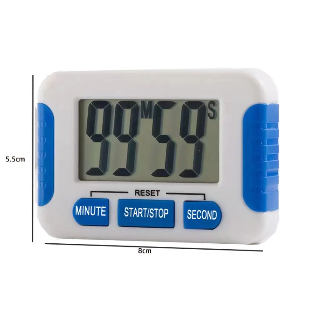 Magnetic Digital Kitchen Timer White LCD Large Minute Second Count Countdown Electron Plastic Cooking Timers For Students