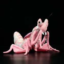 New Simulation Pink Orchid Mantis Plush Toy Cute Malaysian Orchid Praying Mantis Hymenopus coronatus Knife Mantis Doll Gift