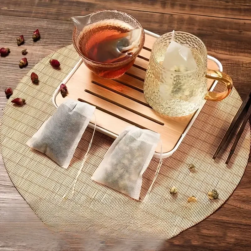 100Pcs Tea Bags Disposable Filter Bags for Tea Infuser with 