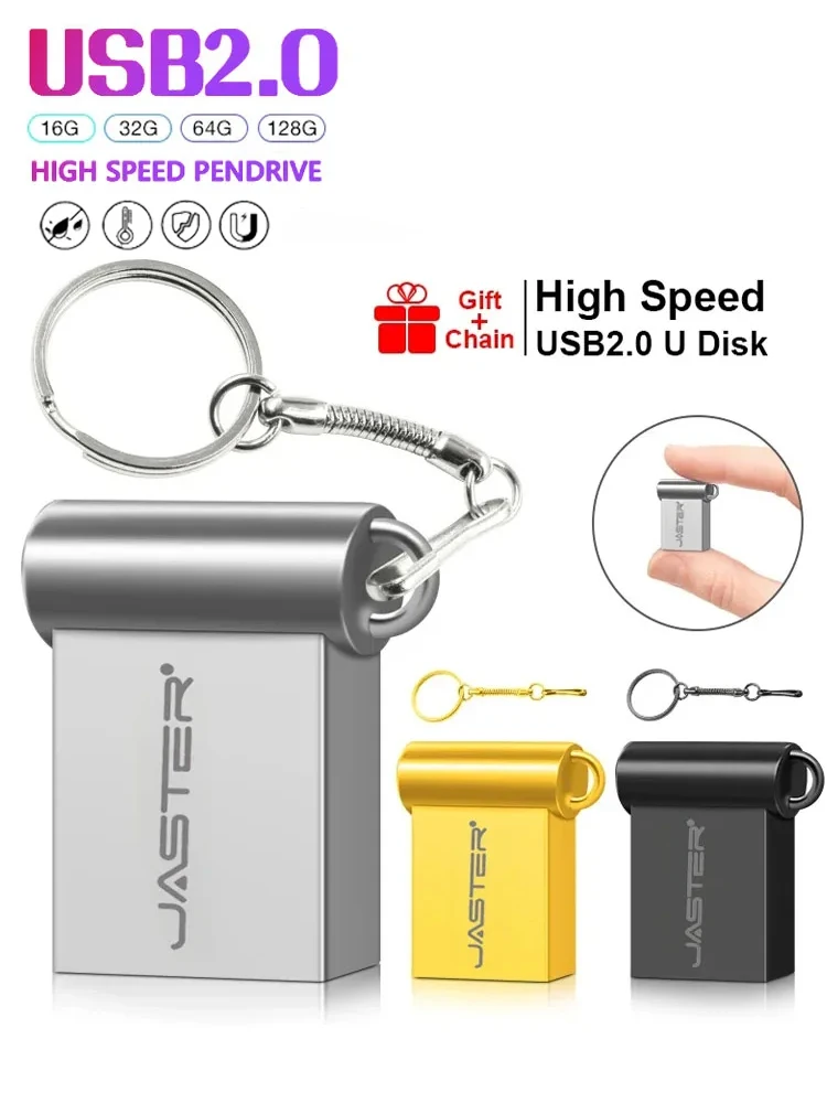 Super Mini Metal USB Flash Drive 4GB 8GB 16GB 32GB 64GB 128GB 256GB 512GB Pen Memory Stick U Disk USB2.0 z brelokiem Pendrive — zdjęcie produktu 7
