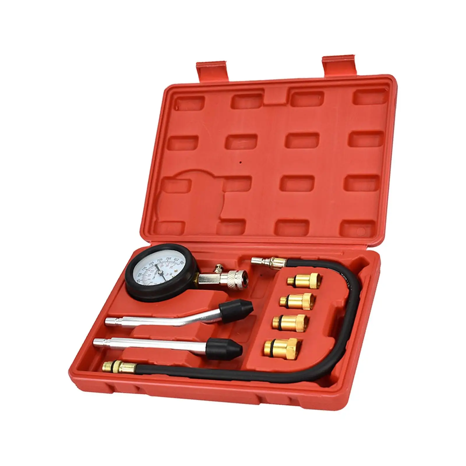 8 Pieces Automotive Gasoline Engine Cylinder Compression Set Accessories with Carrying Case