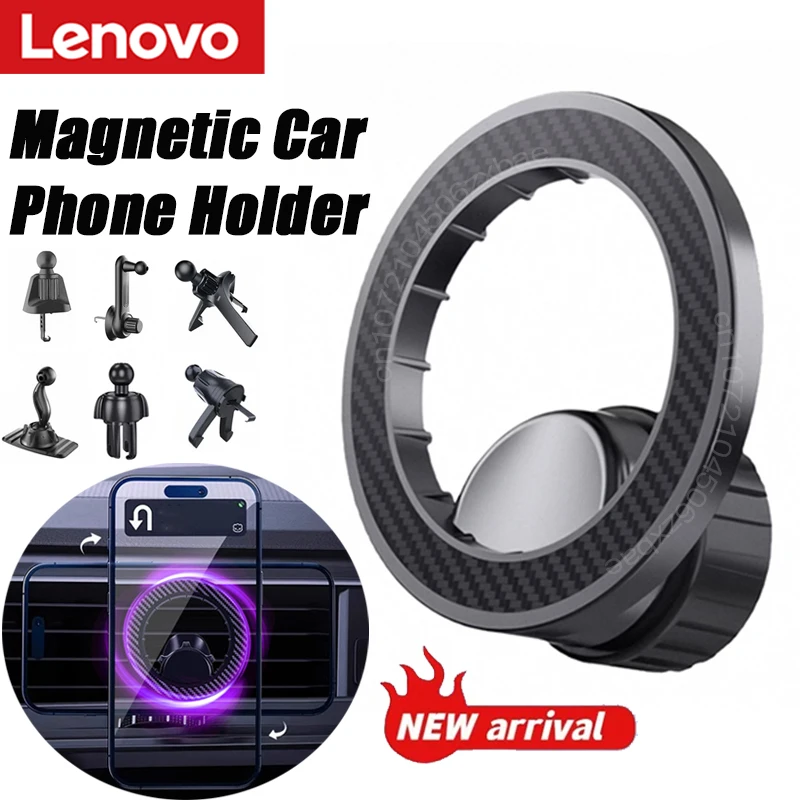 

Lenovo Magnetic Ring Phone Holder Mount Mini 360° Adjustable-17mm Ball Head Compatible iPhone Android For Car Vent Dashboard New