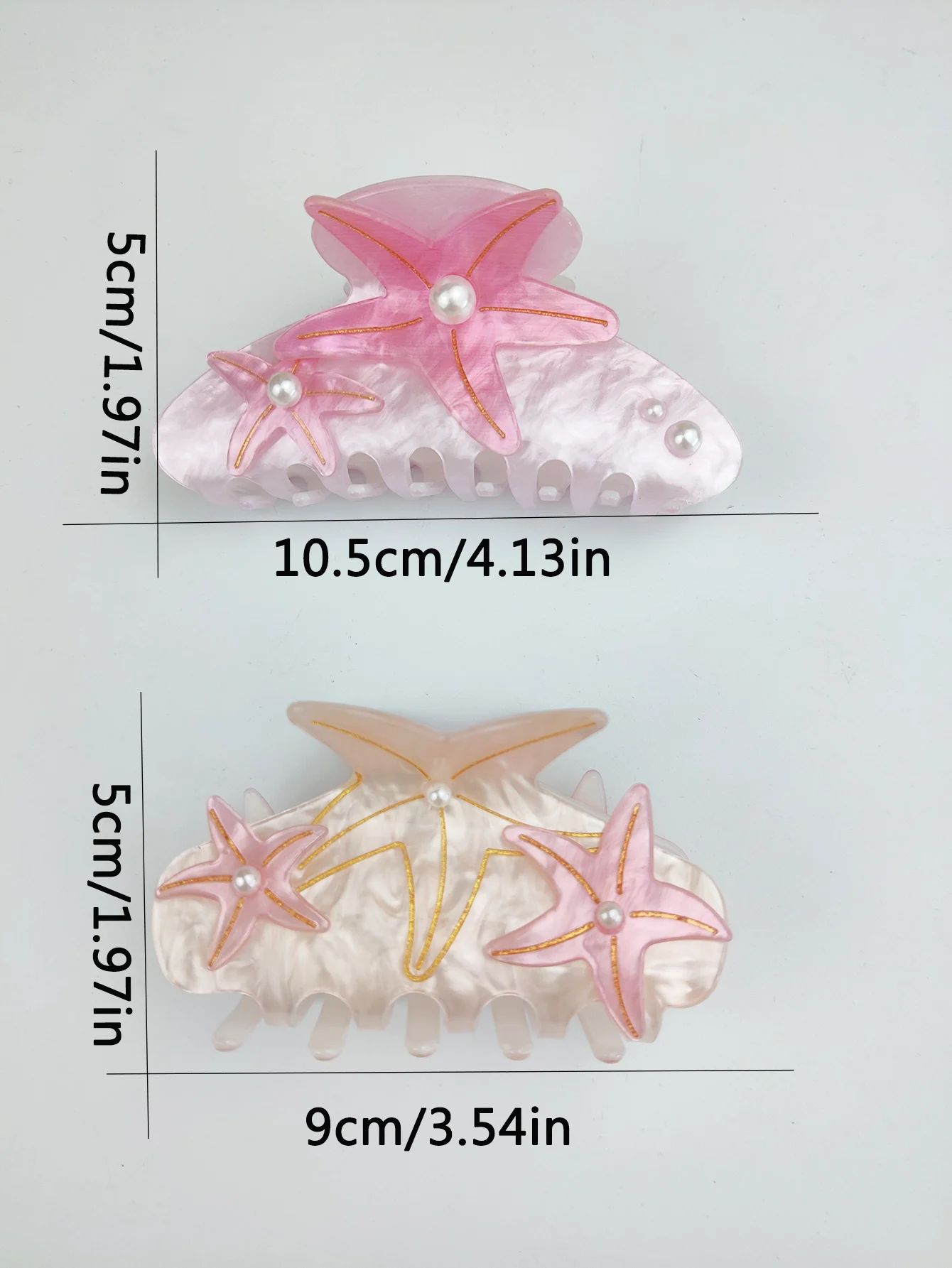Colorful Large Starfish Hair Claw Clips Pearl Outdoor Beach Holiday Hair Claw Handmade