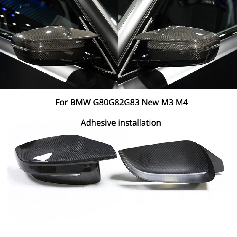 For BMW G80G82G83 New M3 M4 Carbon Fiber Adhesive Rearview Mirror Housing Reversing Mirror Cover Is Only Suitable for Left Drive