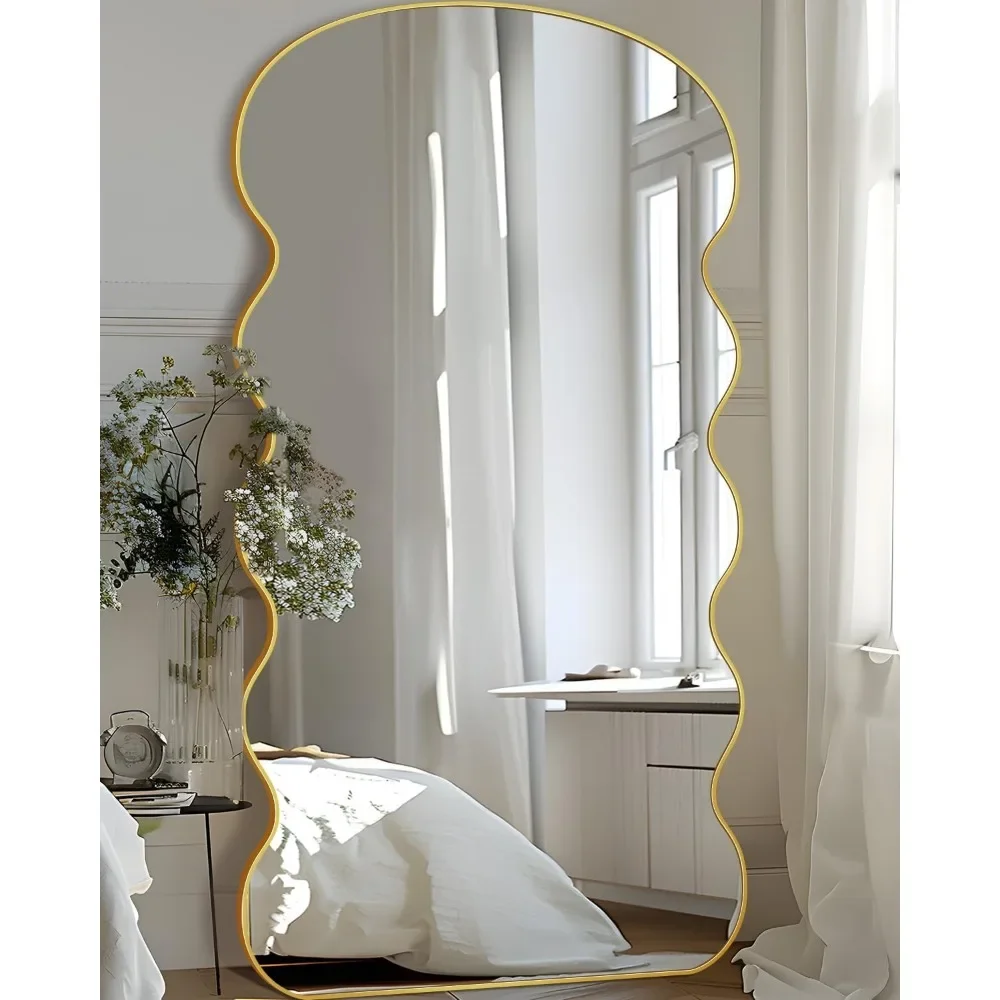 Miroir pleine longueur, sol autoportant 76 "x 34", corps complet sur pied avec support pour chambre à coucher, décoration de maison suspendue pour