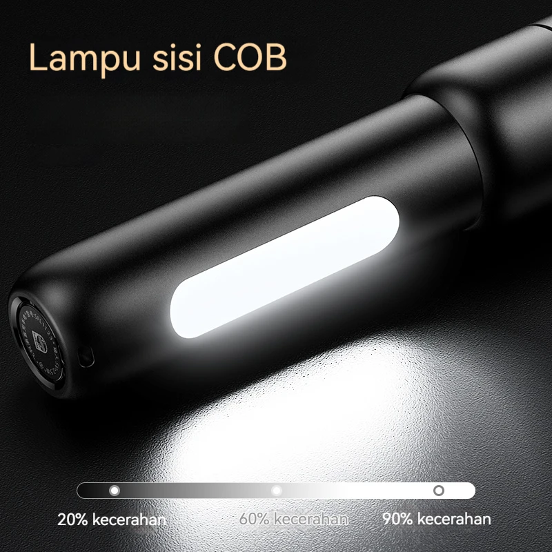 Philips 2024 New EDC Portable Flashlight Rechargeable LED Flashlight with Side Light for Personal Self Defense Camping Hiking