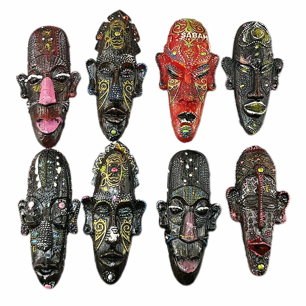 African Tribal Mask 3D Fridge Magnet, Resin Ethnic Craft Souvenir, Home Decor & Collectible Gift