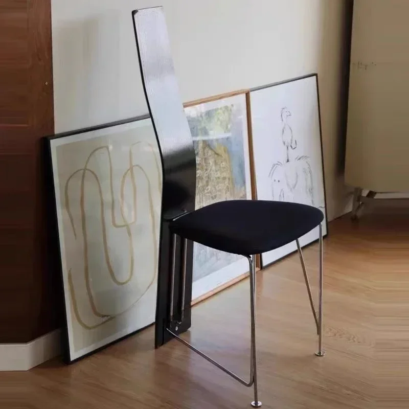 High back dining chair single chair, simple personalized art dining chair book chair