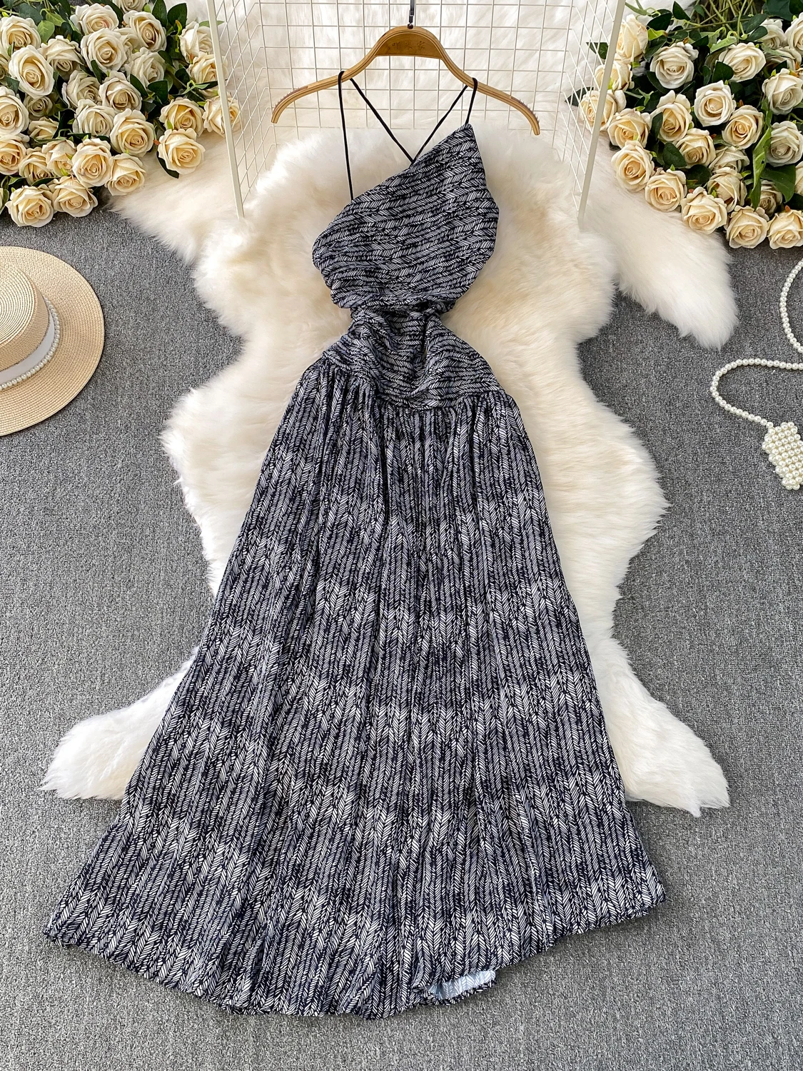 Ele Off-oulder Bal Holiday Dr Nieuwe Sle-jurk voor dames met plooien Afslankende A-lijn rok met hoge taille voor Vaion