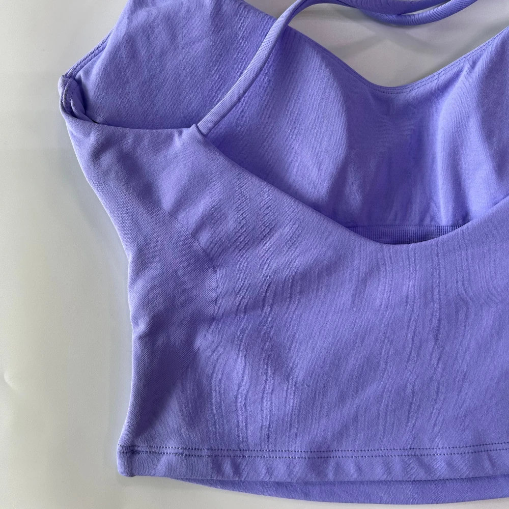 Nahtloses Trägertop Rückenfreies Gepolstertes Gym-Top für Damen mit überkreuzten Rückenriemen, eingebautem BH, herausnehmbaren Cups, Activewear Yoga-Shirt Tanktops – Detail 8
