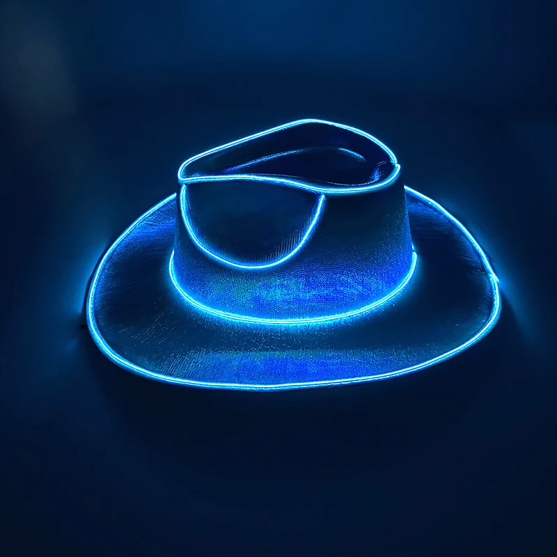 ワイヤレス LED ウエスタンカウボーイハットライトアップカウボーイハットディスコ花嫁ピンクカウガールハットコンサートナイトクラブ結婚式の衣装アクセサリー