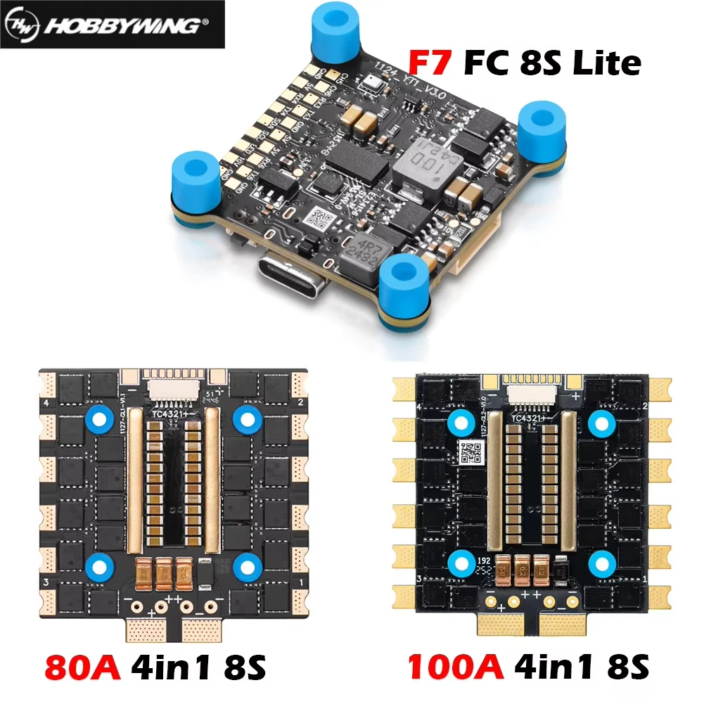 

HobbyWing XRotor 80A 100A 4-в-1 8S Lite AT RTF XRotor F7 Полетный контроллер ESC для FPV-дронов