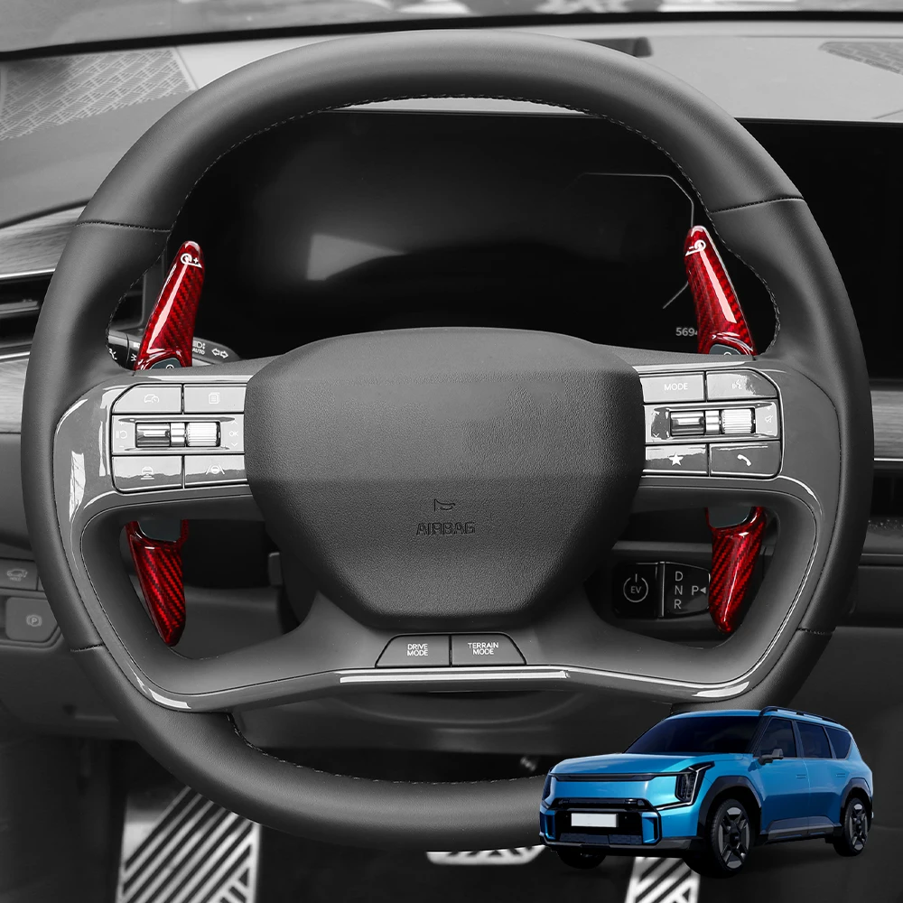 

2Pcs For Kia EV9 2024-2025 LHD/RHD Carbon Fiber Car Steering Wheel Shifter Paddles Shifter Accessories