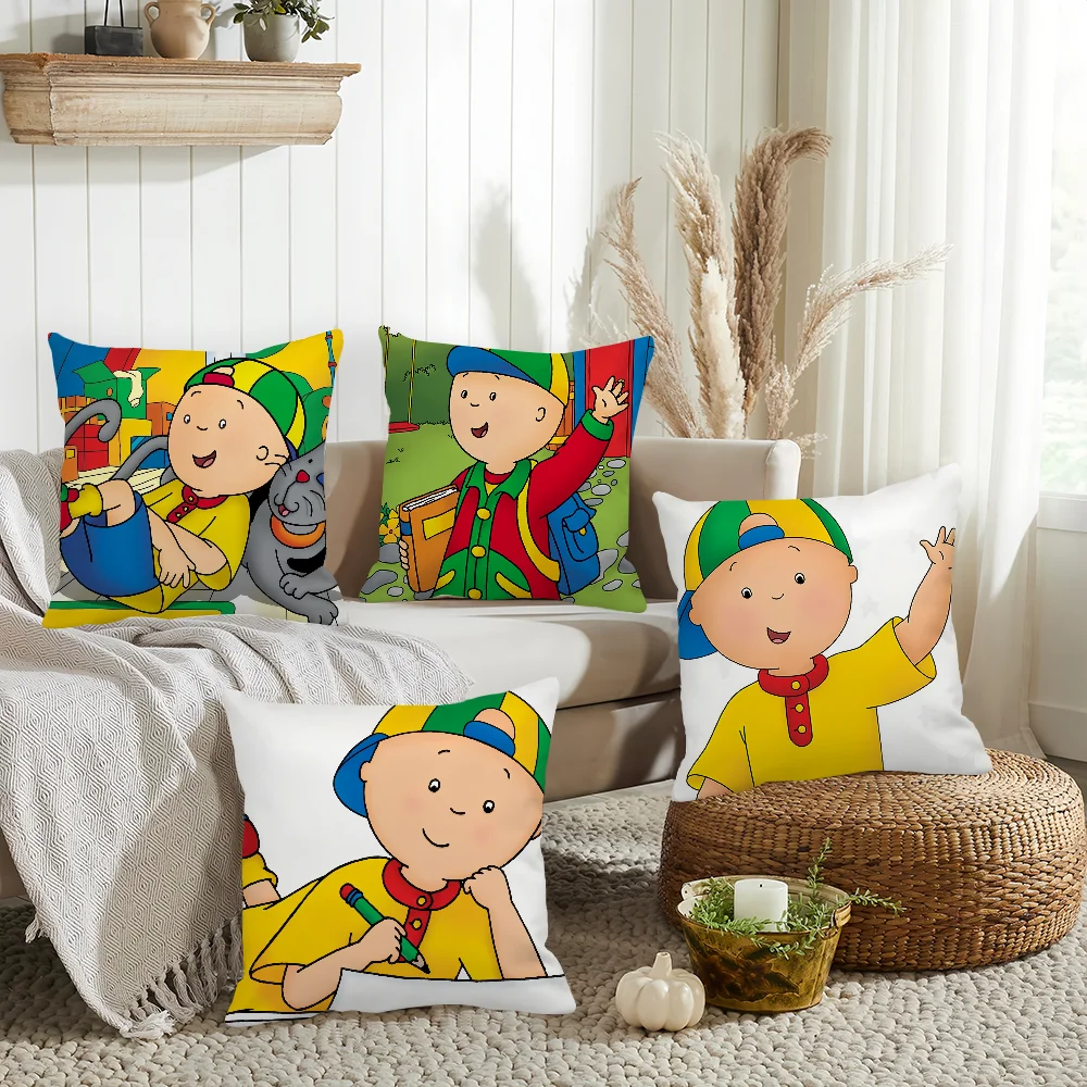 Cartoon Baby Friend C-Caillou Pillow Case Home Decoration Cushion Cover Suitable For Bedroom Car Office Sofa