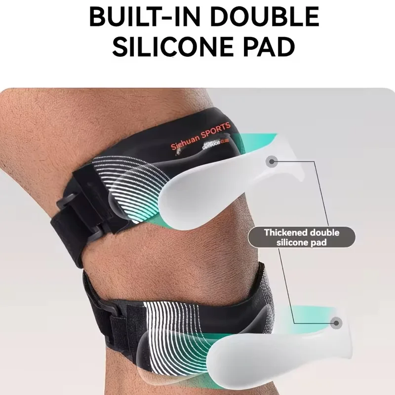 1 Stück Patella-Kniebandage, Verstellbare Orthopädische Kompressionsbandage zur Unterstützung der Patellasehne, Pro-Meniskusriss-Patella-Pads für Männer und Frauen – Detail 5