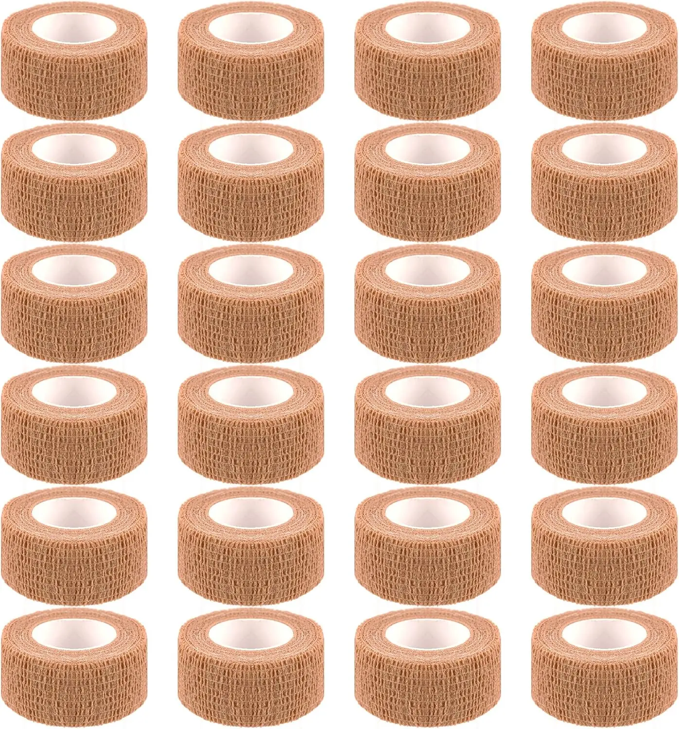 ضمادات ملفوفة متماسكة ذاتية الالتصاق مقاس 1 بوصة × 5 ياردات، شريط إسعافات أولية، شريط لاصق ذاتي مرن، رياضي
