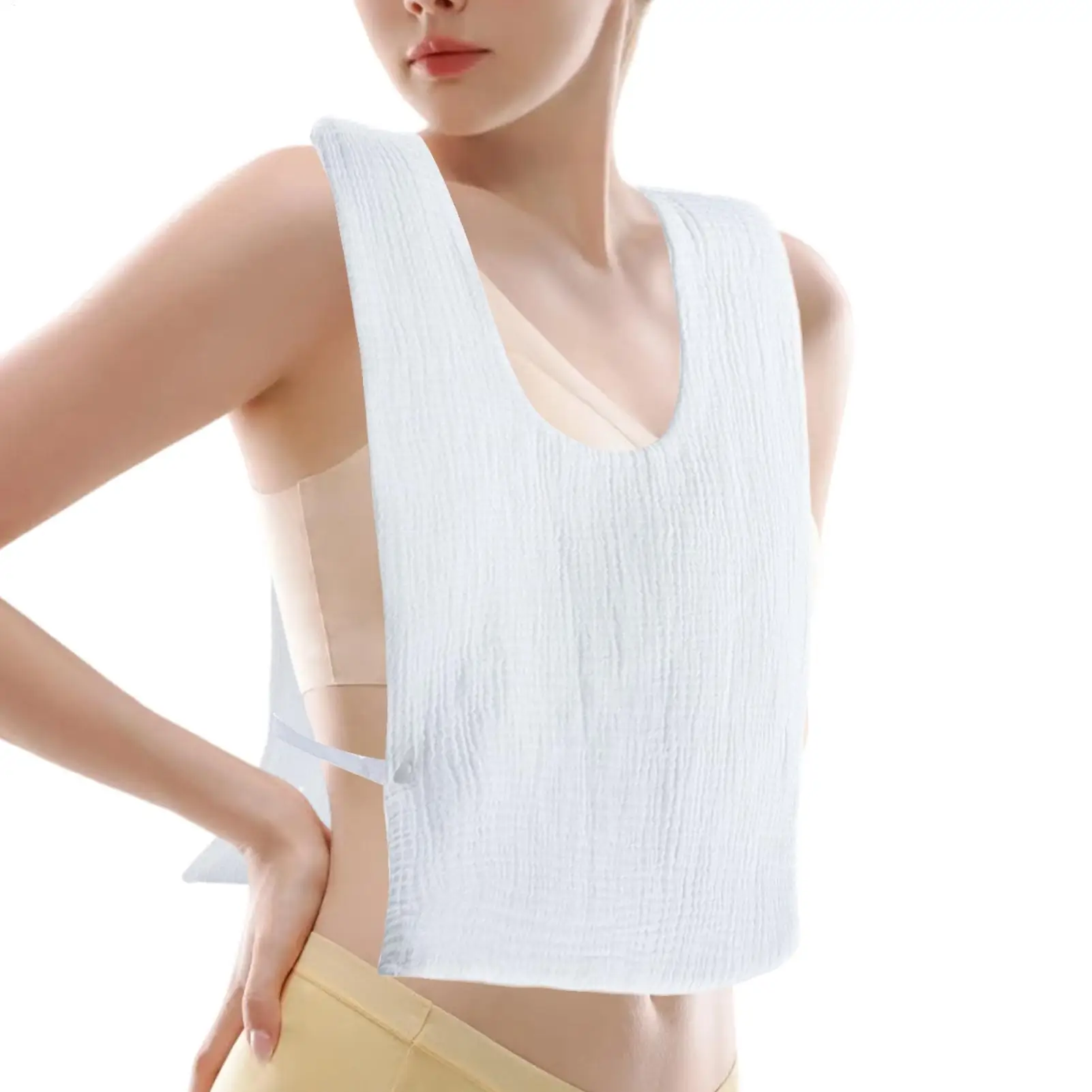 Men's Cotton Sweat Vest Thin Breathable Washable Undershirt Detachable Gauze Chest Sweat Liner for Gym Sports Work Travel