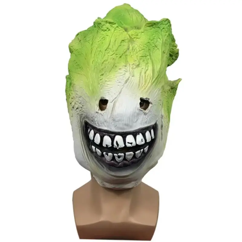 Cute Cabbage Headgear Mask, Masquerade Game, Funny Costume Headwear, Halloween Party Vegetables Latex Props