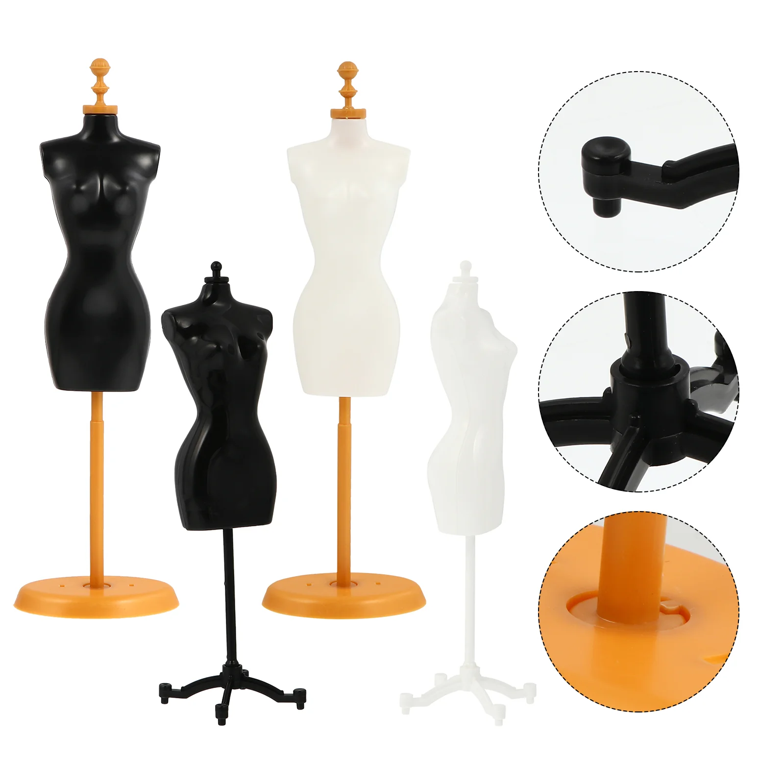 

4 Pcs Dress Form Mannequin Stand Drying Rack Clothing Clothes Display Holder Black