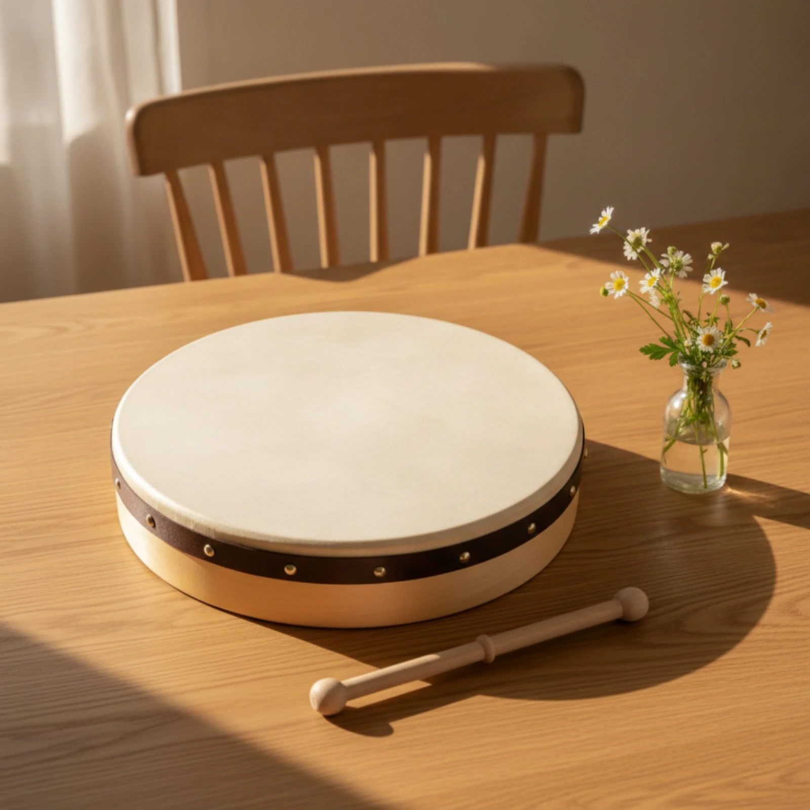 Irish Bodhrán Wooden Bodhran Bodhran Drum Solid Wood Irish Drum Extra Deep for Drummers, Rhythm Practice, Stage Performance