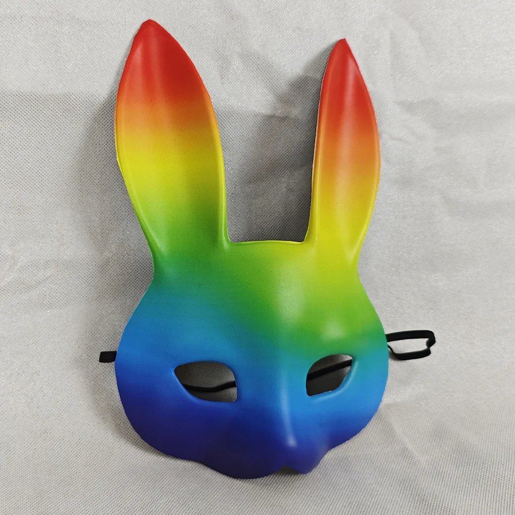 Máscara de conejito 3D efecto arcoíris ajuste cómodo Material Eva máscara de conejo de Halloween carnaval fiesta de disfraces Cosplay disfraz de mujer