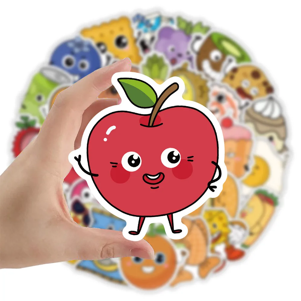 สติกเกอร์อาหารสดสไตล์มินิมอล 52 ชิ้น - สติกเกอร์ตกแต่งน่ารักสำหรับสมุดบันทึกมือ, เคสโทรศัพท์ ร้าน BulingBulingStickers