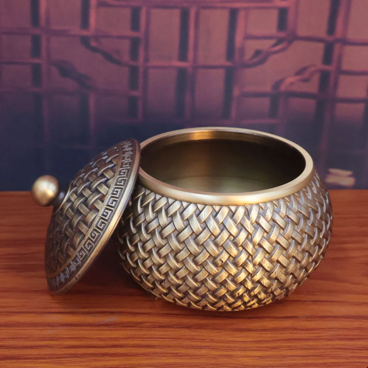 Brass braided incense burner Chinese classical agarwood incense holder Zen incense Censer tea ceremony ornaments