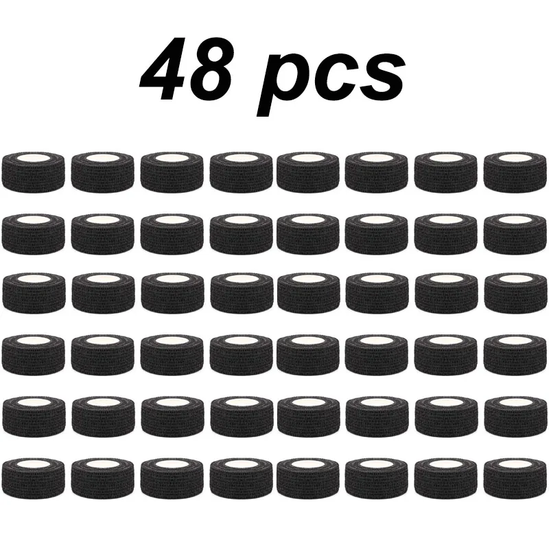 Black Self-Adhesive Tattoo Grip Wrap 2.5cm*4.5m, Waterproof Elastic Machine Tape Bandage for Tattoo Accessories
