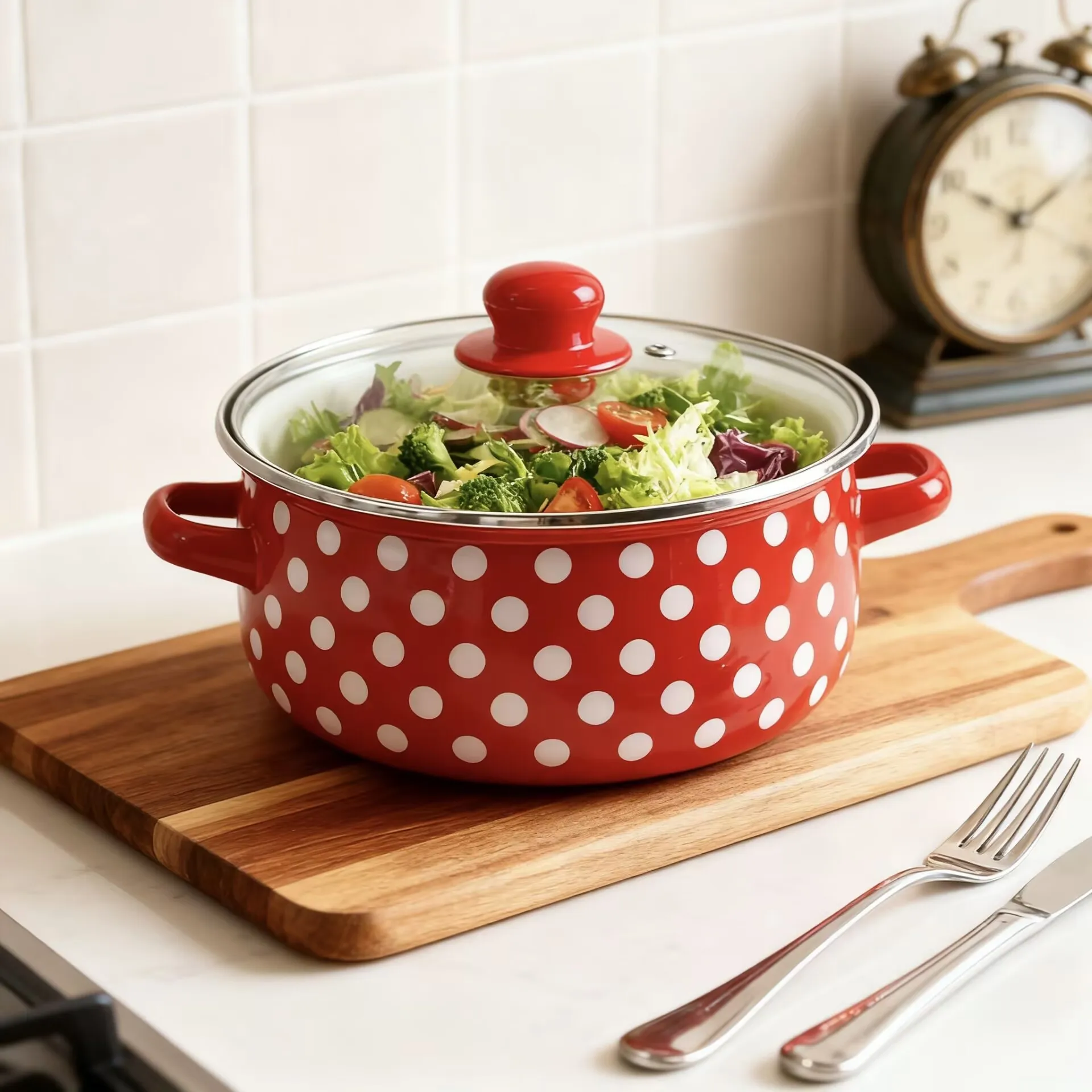 Enameled Saucepan Set of Three Glass Cover Baby Auxiliary Pot Induction Stove Open Fire Universal Kitchen Cookware Enameled Pots