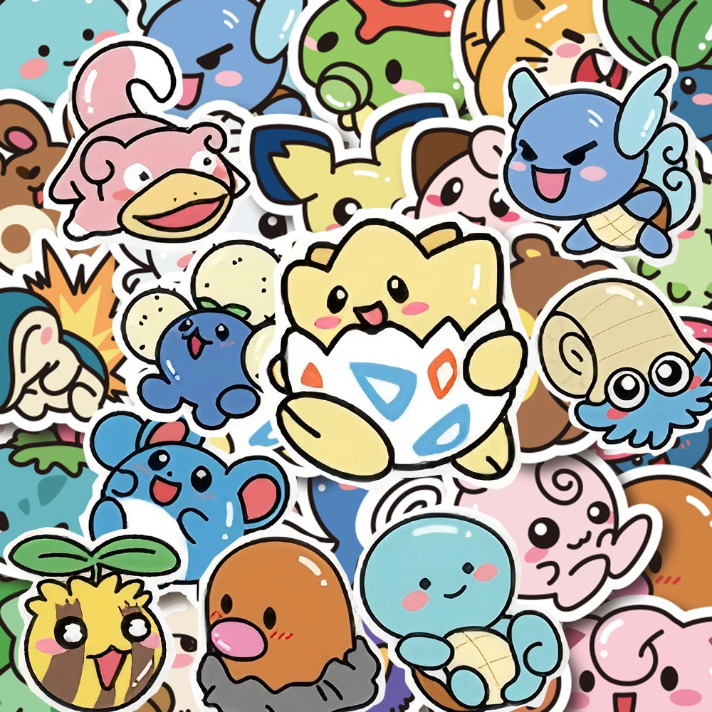 10/30/50pcs Kawaii Pokemon Anime Stickers Cute Pikachu Cartoon Decals Toys Waterproof DIY Laptop Luggage Phone Sticker Toys Gift