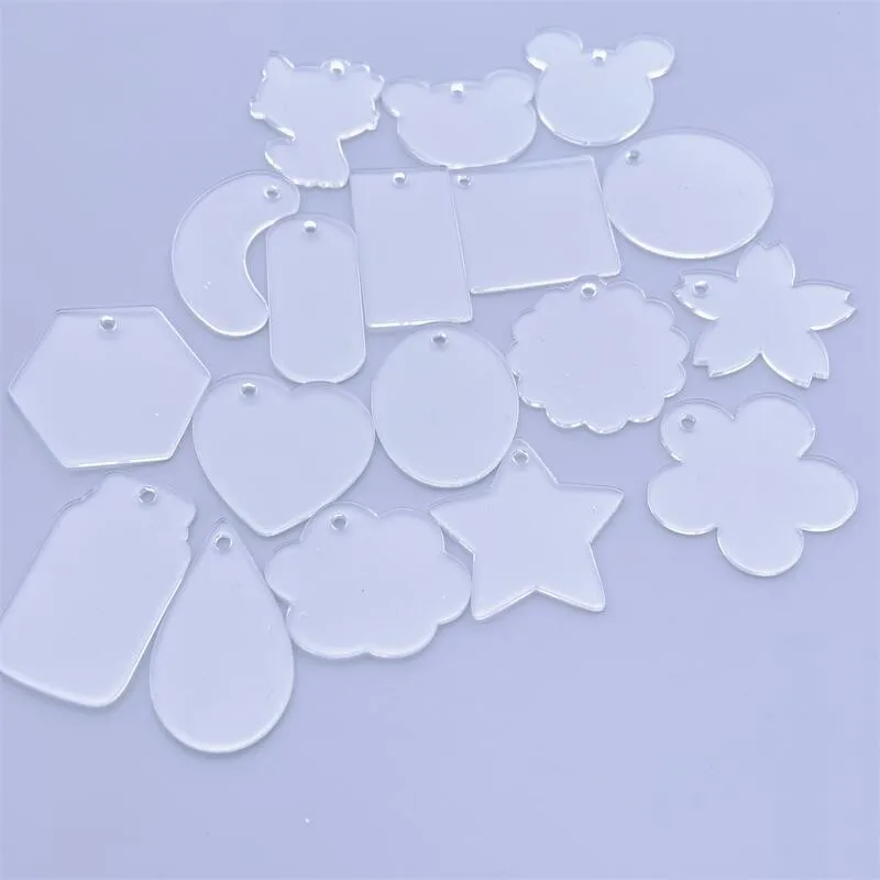 

Diy Clear Acrylic Blank Keychain Custom Plastic Plexiglass Double Heart Rectangle Star Round Shape Acrylic Keychain