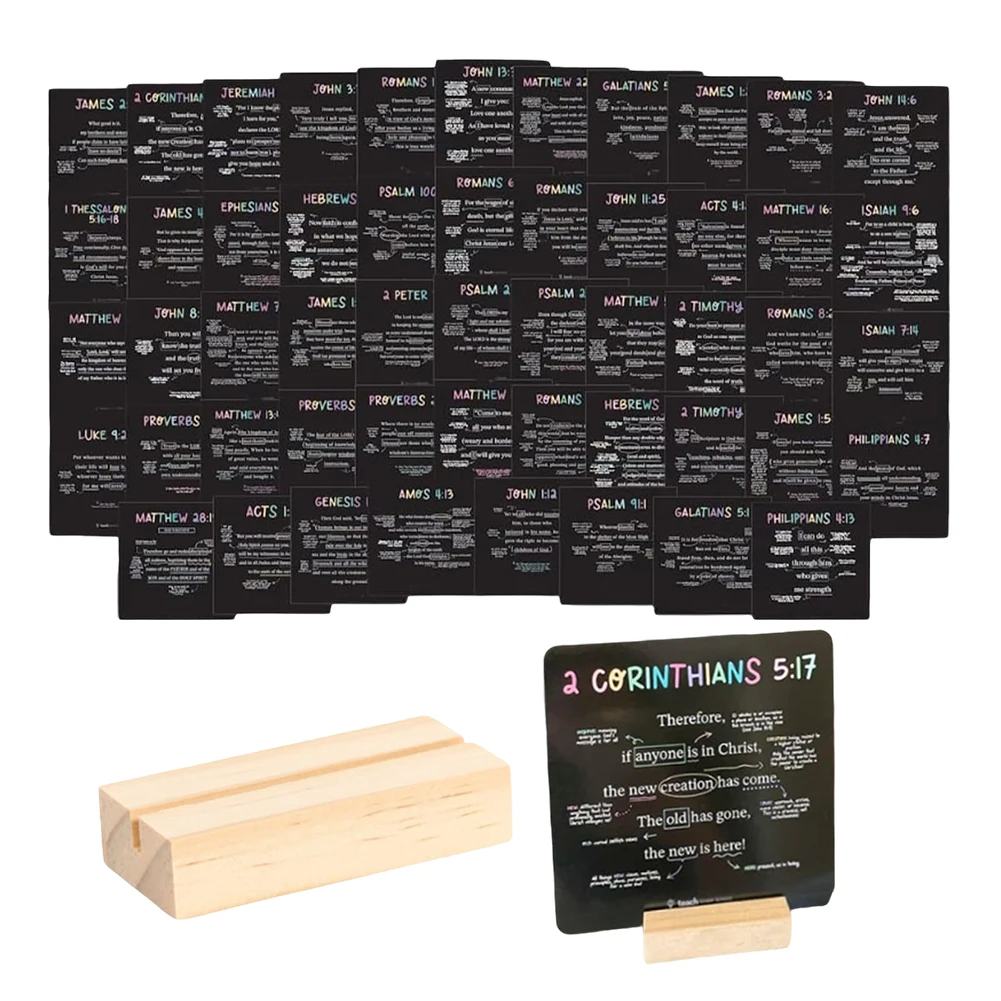 52Pcs 성경 카드 기도 카드 장식 영감 카드 동기 부여 성경 긍정 카드 성경 연구 용품