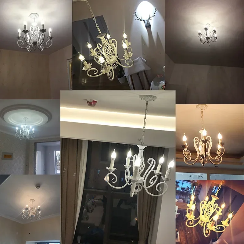 الأمريكية الثريا غرفة نوم 5 بسيطة الرجعية المنزل غرفة المعيشة الصغيرة دراسة الشرفة غرفة الطعام مصباح ثلاثة مصابيح شمعة