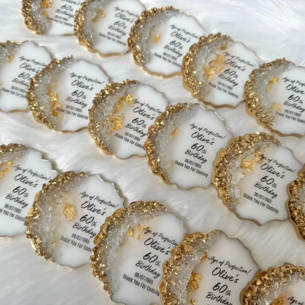 

Personalized Epoxy Birthday Magnet: Handmade Resin Party Favor