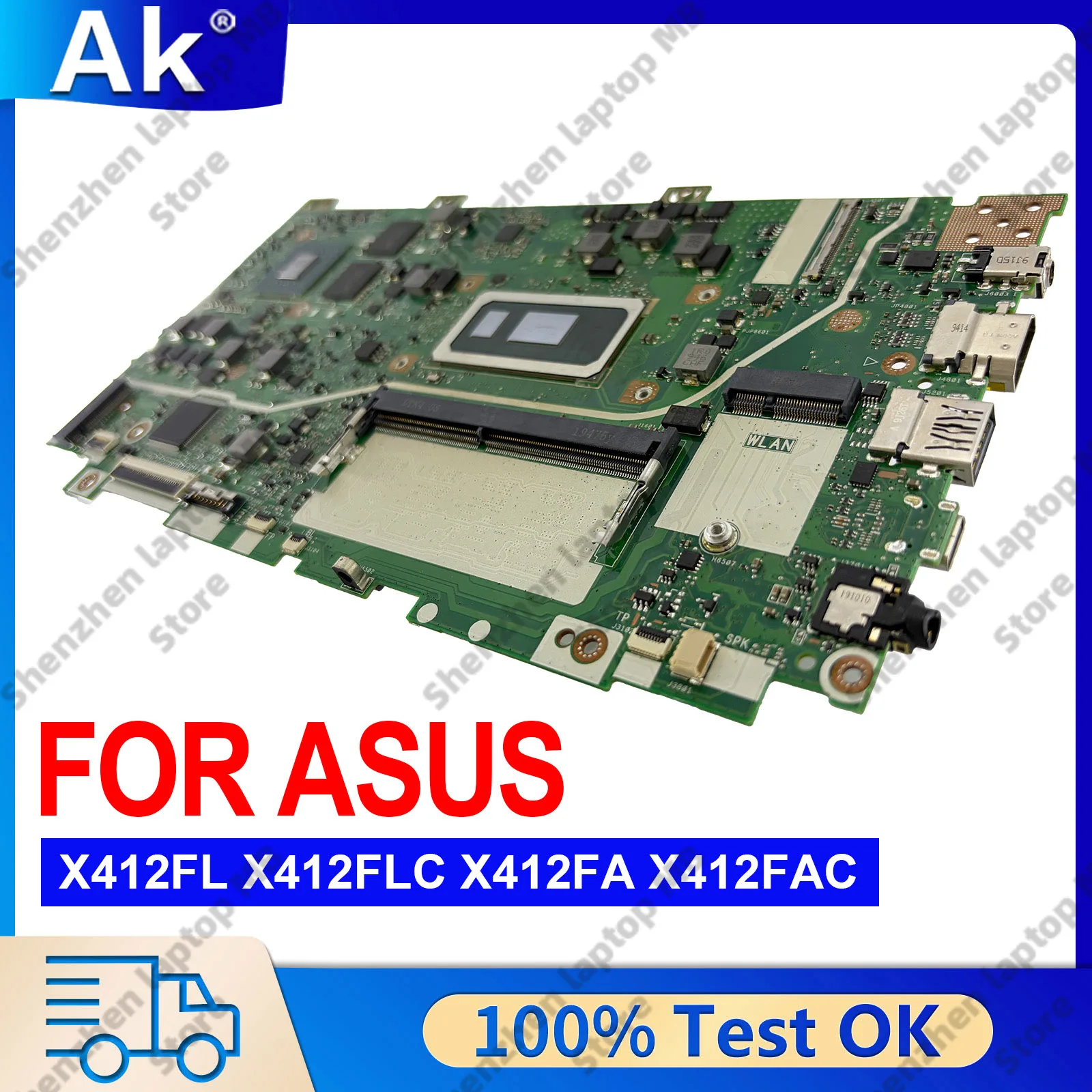 

X412FL Laptop Motherboard For ASUS X412FJC R424F V4000F X412FLG X412FLC Y4200U X412F V4000U X412FAC Mainboard With I3 I5 I7 CPU