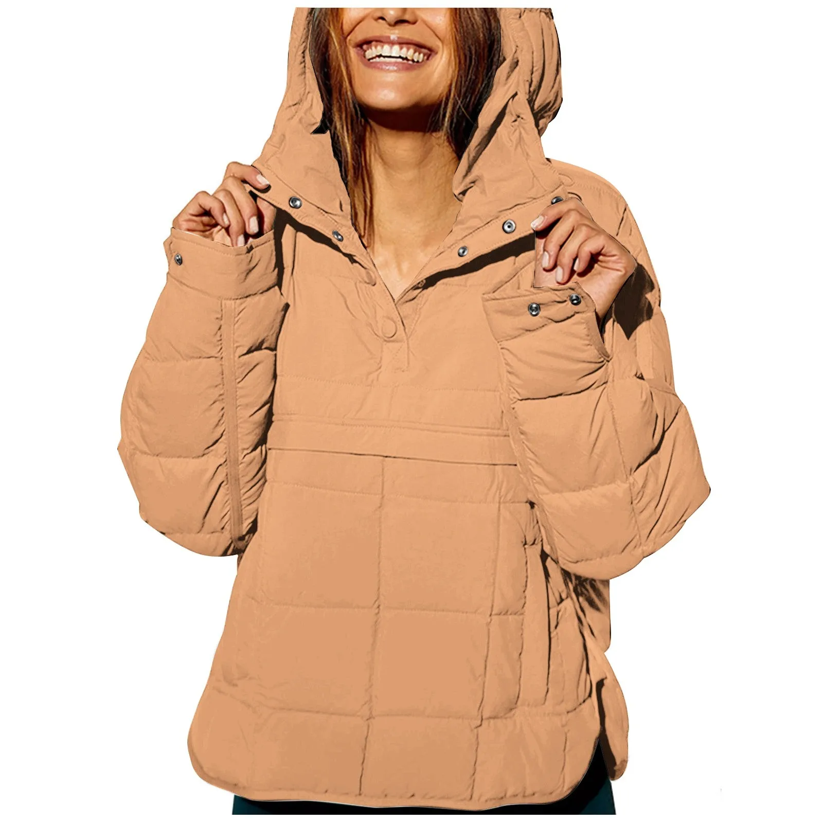 2024 autunno inverno nuove donne Parka cappotto solido manica lunga giacca di cotone con cappuccio per signora moda vestiti femminili alla moda