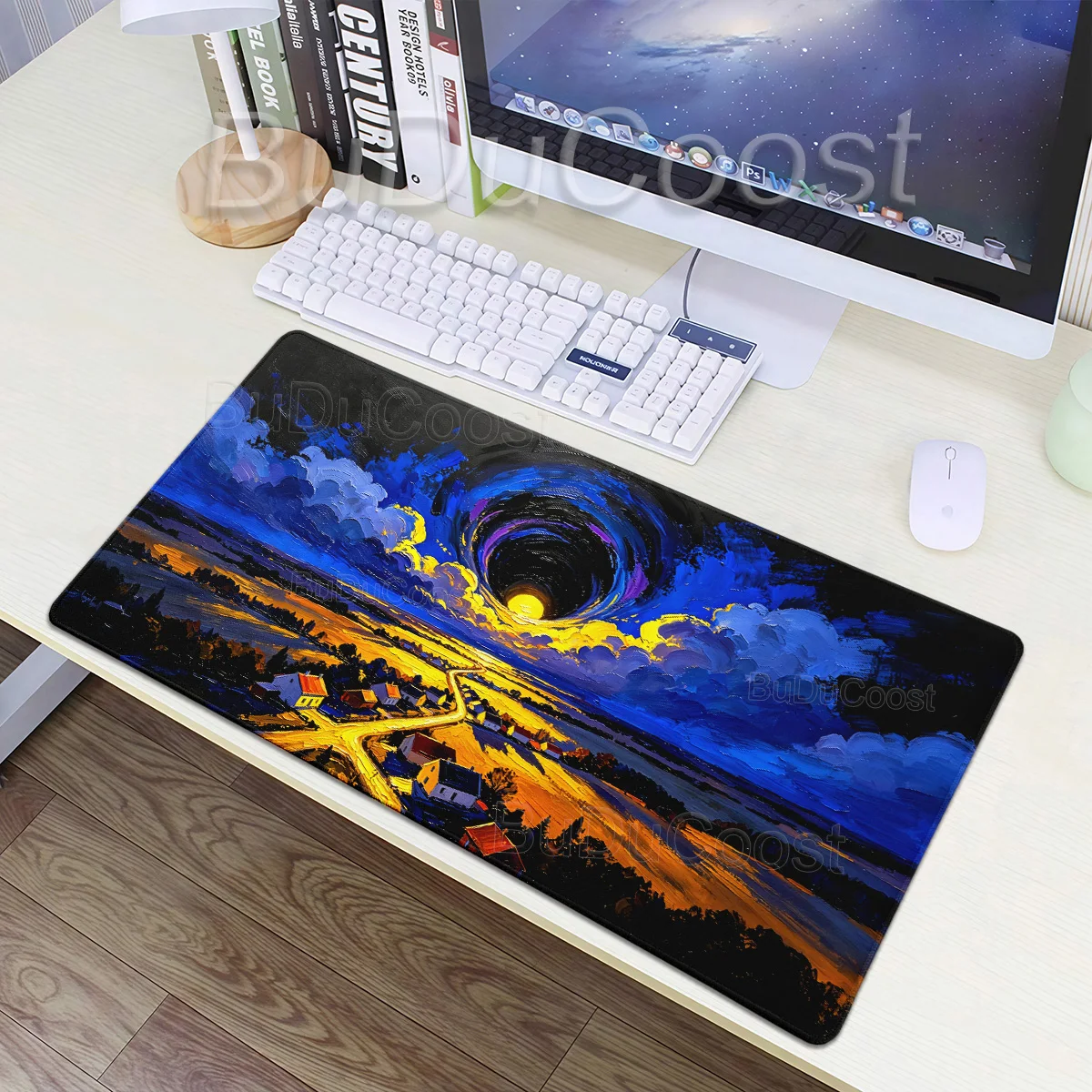 Oil Painting Scenery Mouse Pad Gaming Keyboard Mousepad XXL Desk Mats Natural Rubber Anti Slip Office Carpet Laptop Desktop Pad