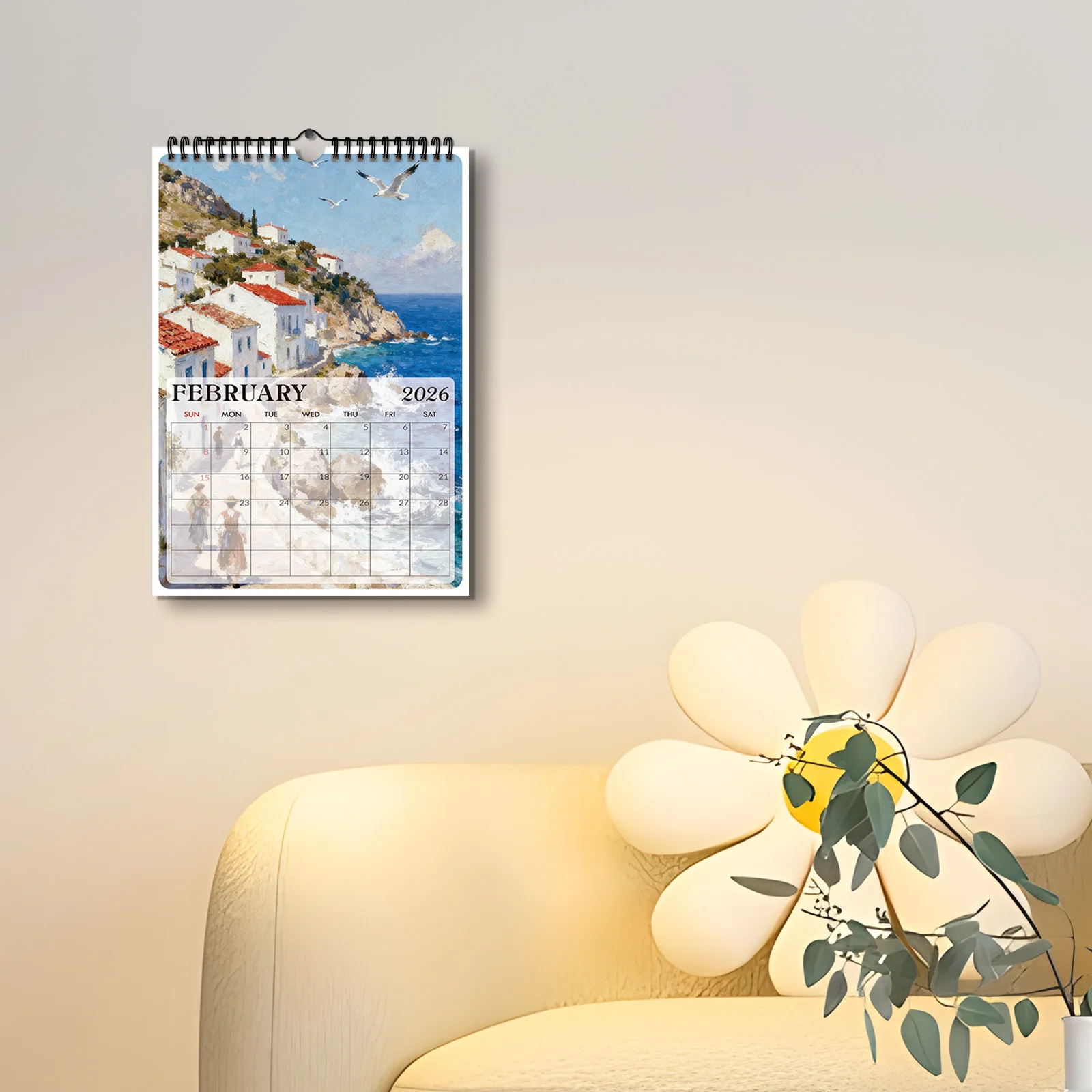 1 قطعة 2026 تقويم حائط لمناظر الحديقة، مثالي لديكور المنزل وتنظيم سنوي، تقويم حائط مضحك #4