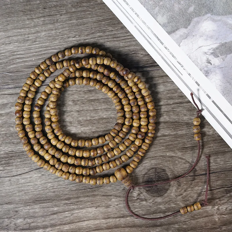 Kalimantan First Grade Agarwood Bracelet Floral Honey Sweet Cool Aroma Prayer Beads Multi Wrap Wood Bracelet Gifts view 4