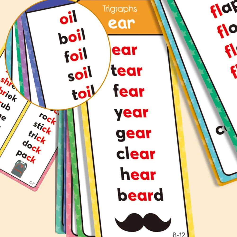 Classroom Must Haves Phonics Word Lists Cards,English Vocabulary Flashcards Building Learning Flashcards Teacher Teaching Aids
