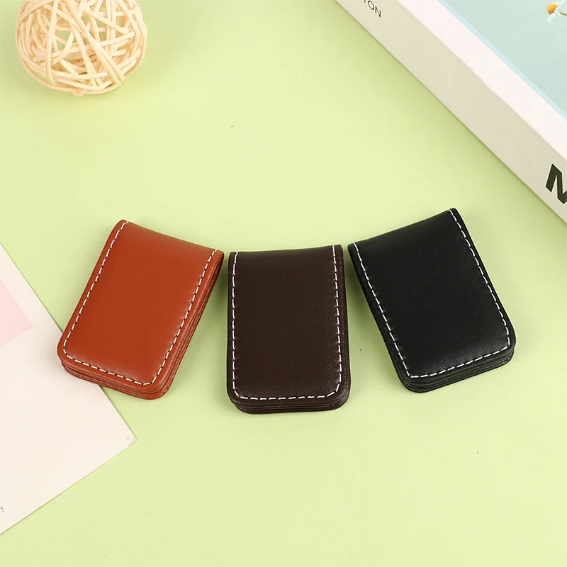 1Pc Money Clip Wallet Slim Men Women Vintage Strong Magnet Money Clip Cow PU Leather Pocket Clamp Credit Card Cash Wallet