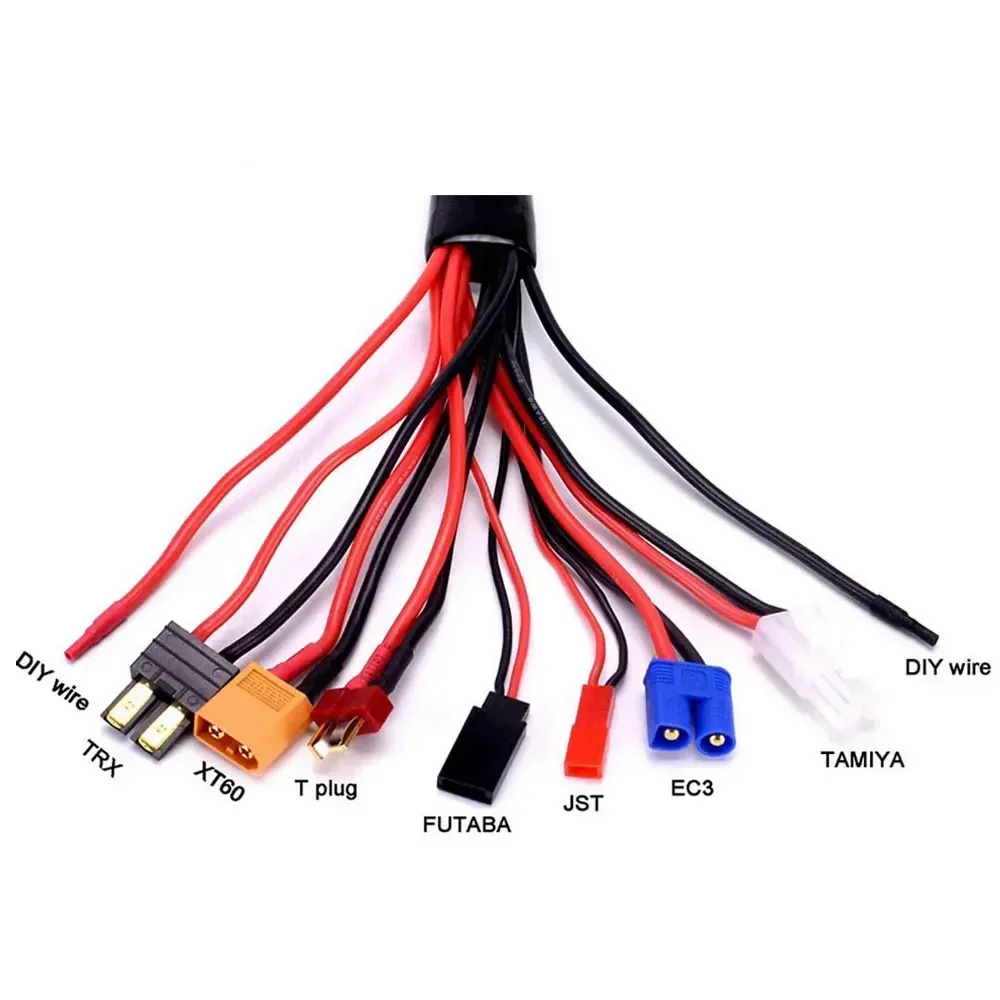 Conector adaptador de carregador rc 8 em 1, carregador 4.0mm banana/xt60 trx tamiya lipo para carro rc drone imax b6 b6ac conector de bateria